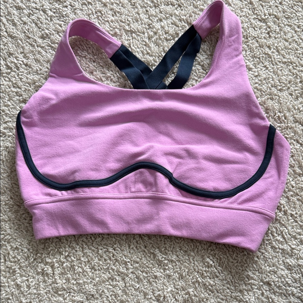 Fabletics Pink Sports Bra with Black Trim